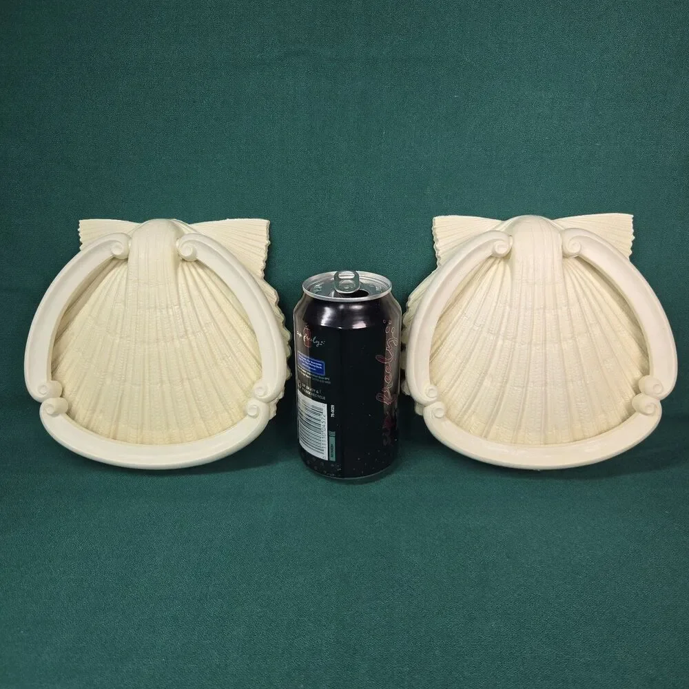 NEW NOS Vintage HOMCO Seashell Towel Ring Bath Kitchen Ivory 1986 Coastal Beach